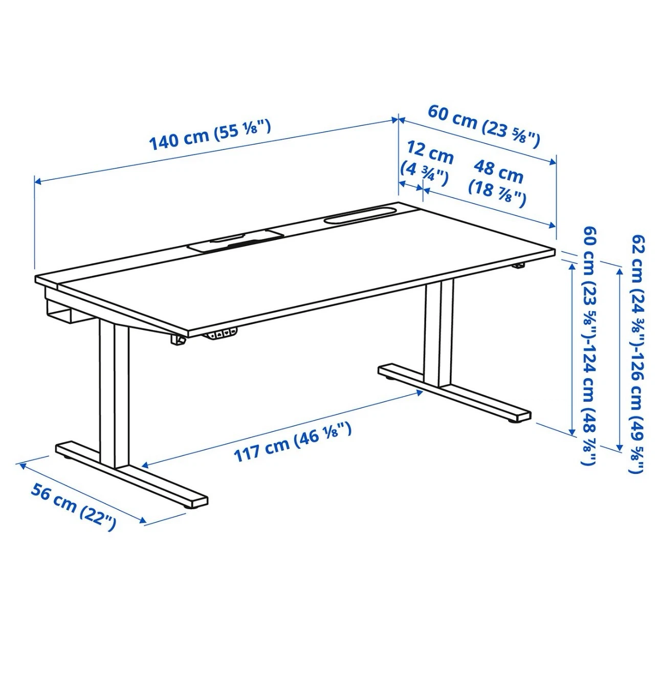 Adjustable Standing Desk - 140cm - photo 4