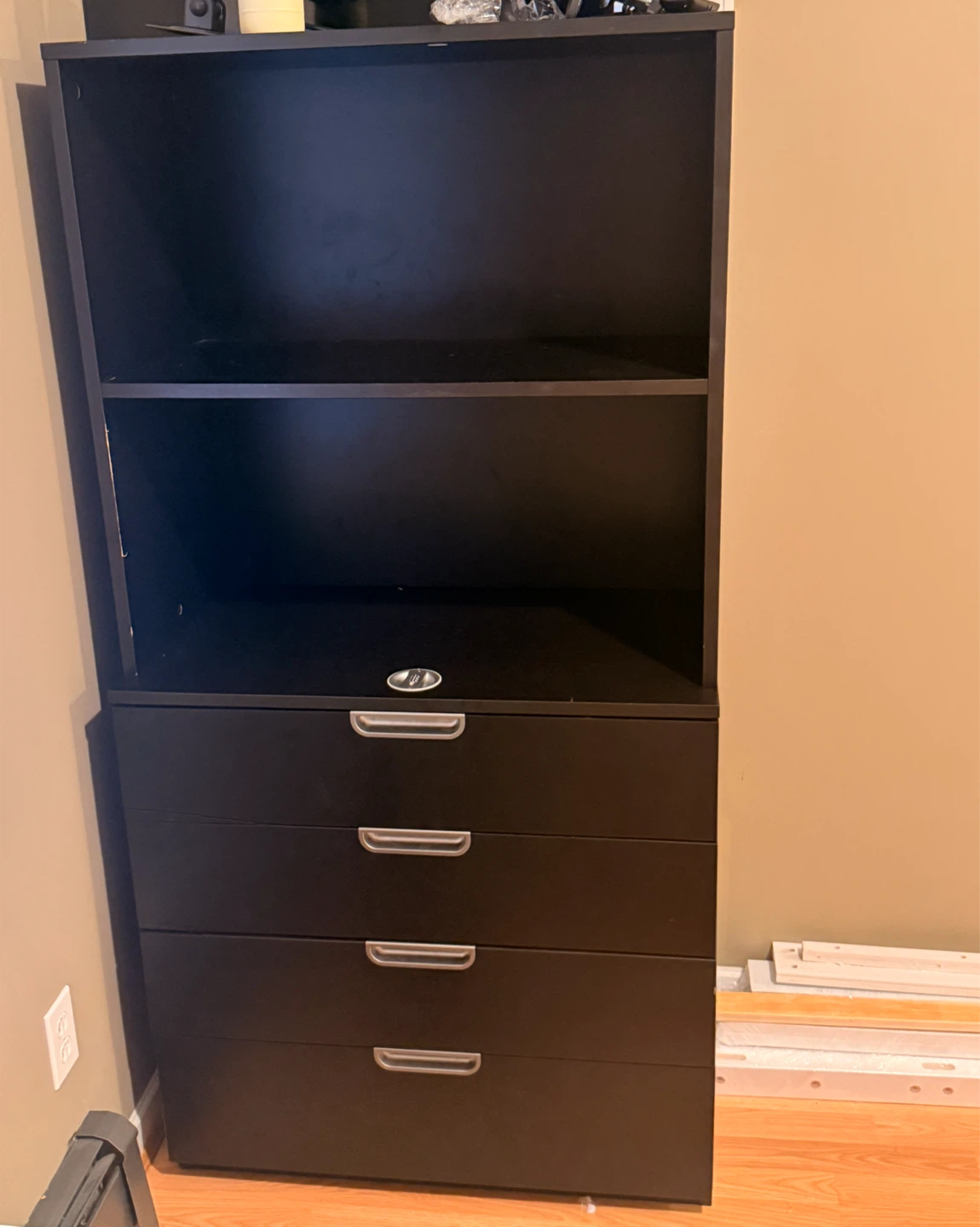 Very dark brown furniture with safety