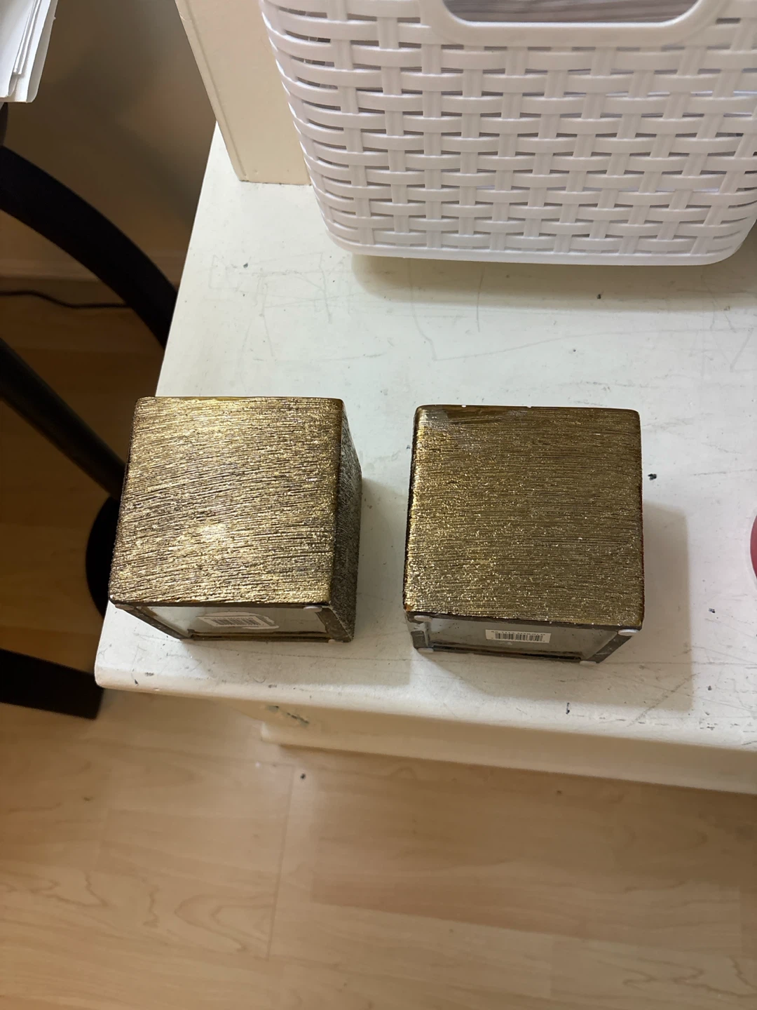 Set of 2 Gold Square Candle Holders - photo 3