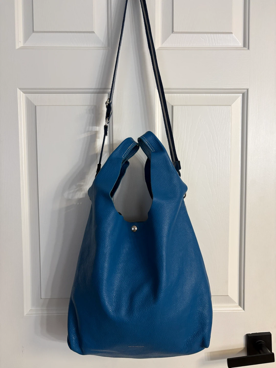 Dimoni Cobalt Blue Genuine Leather Hobo Shopper Bag