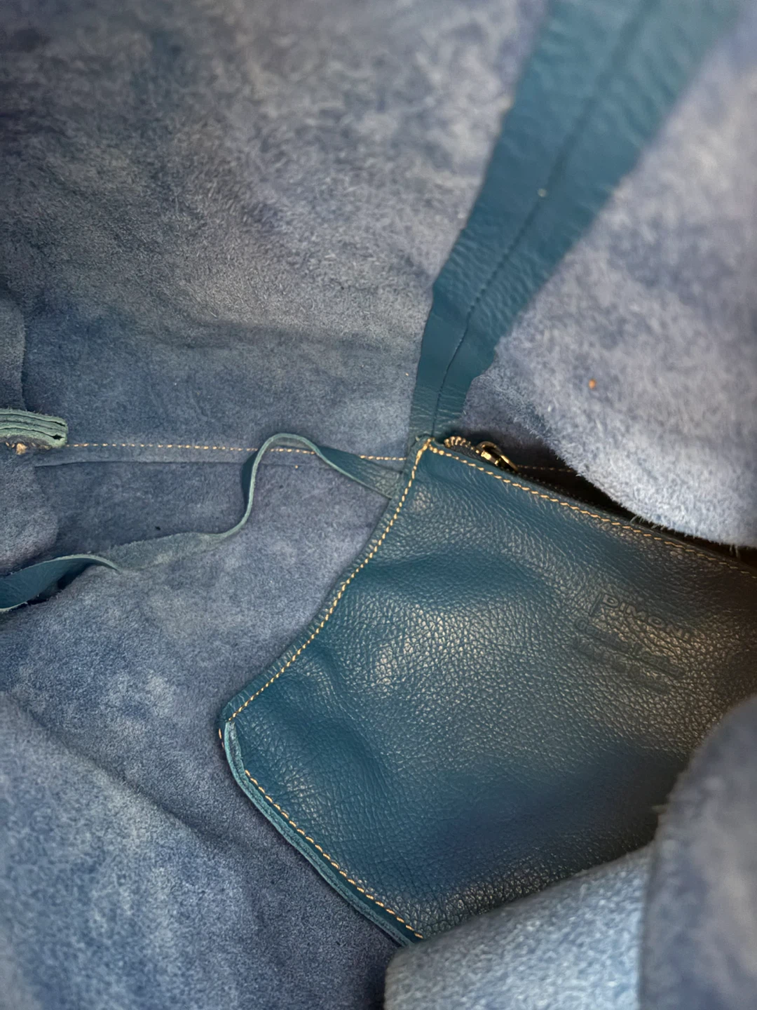 Dimoni Cobalt Blue Genuine Leather Hobo Shopper Bag - photo 2
