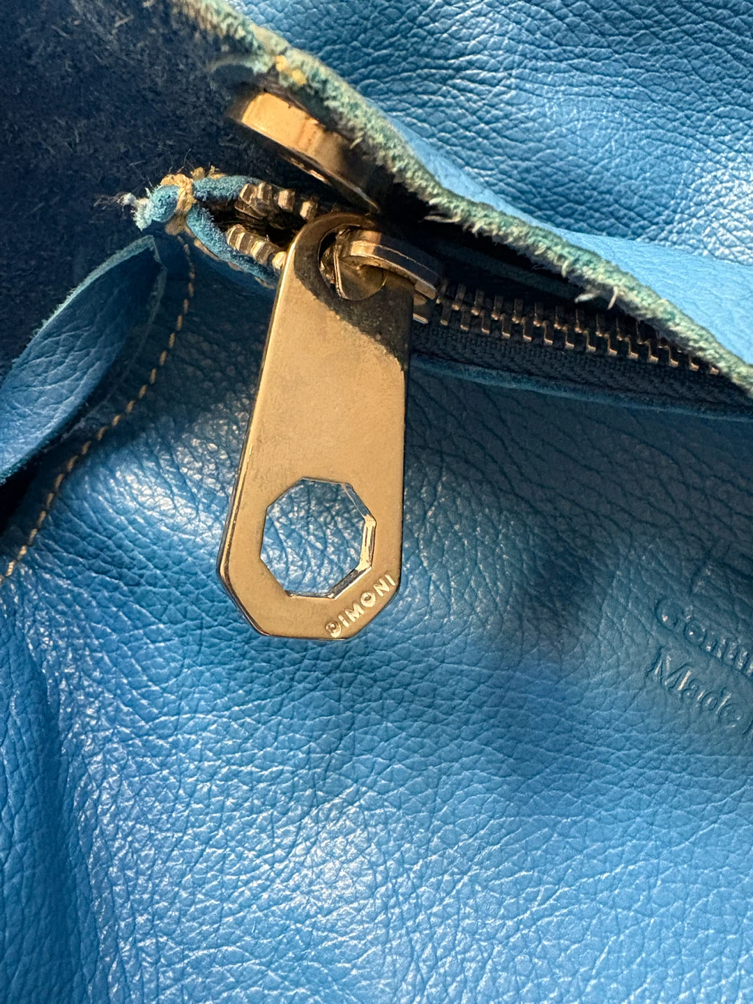 Dimoni Cobalt Blue Genuine Leather Hobo Shopper Bag - photo 4