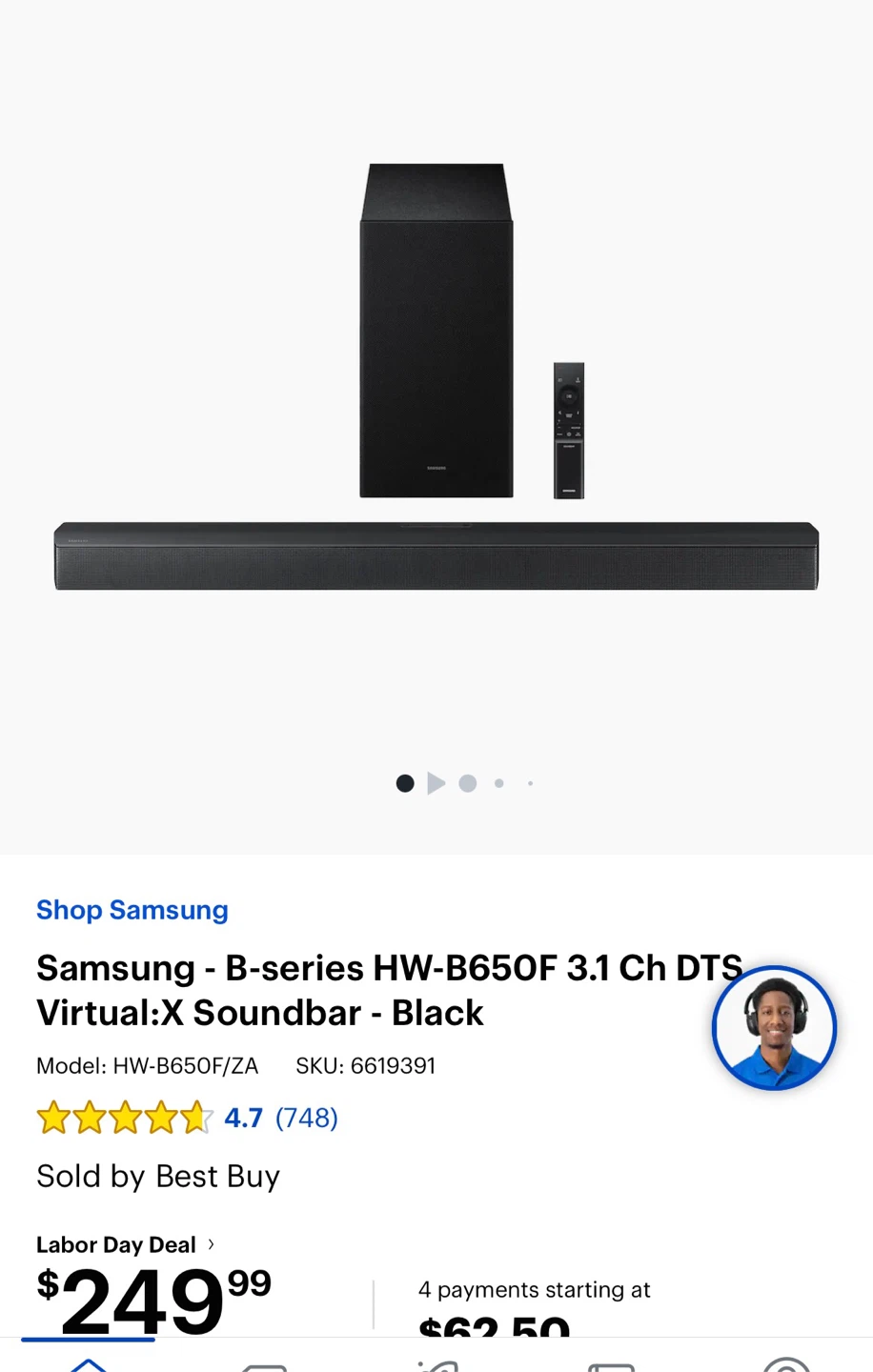 65 inch Samsung TV, Sound Bar and TV Rack with Fire Place - photo 2