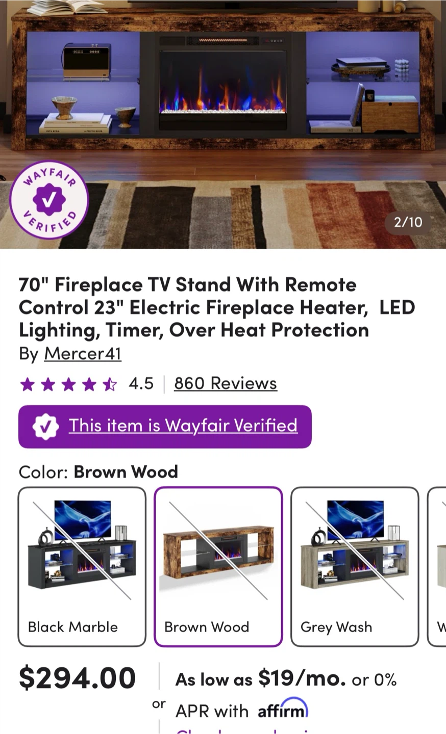 65 inch Samsung TV, Sound Bar and TV Rack with Fire Place - photo 3