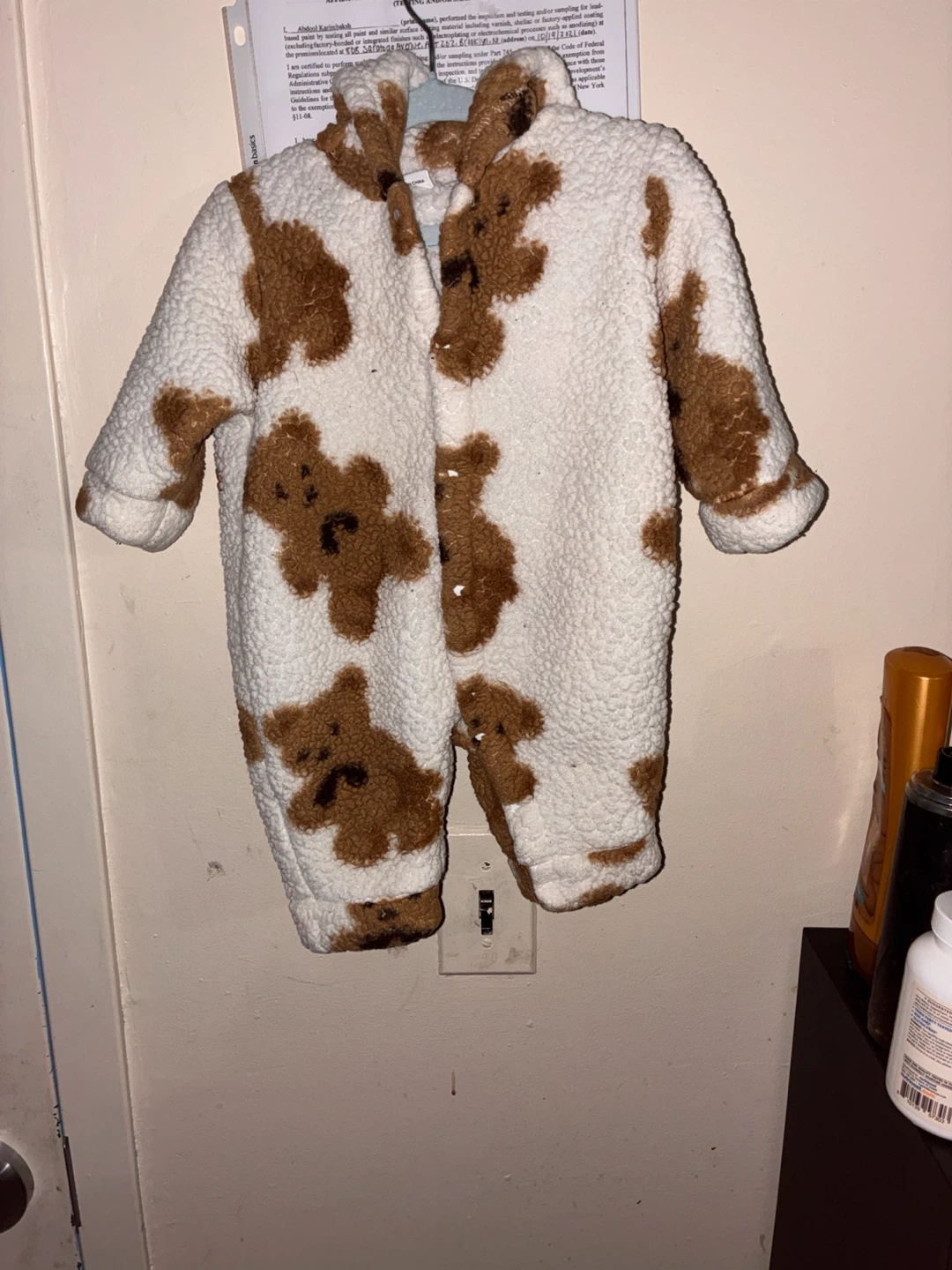 Baby Teddy Bear Sherpa Fleece Onesie - photo 2