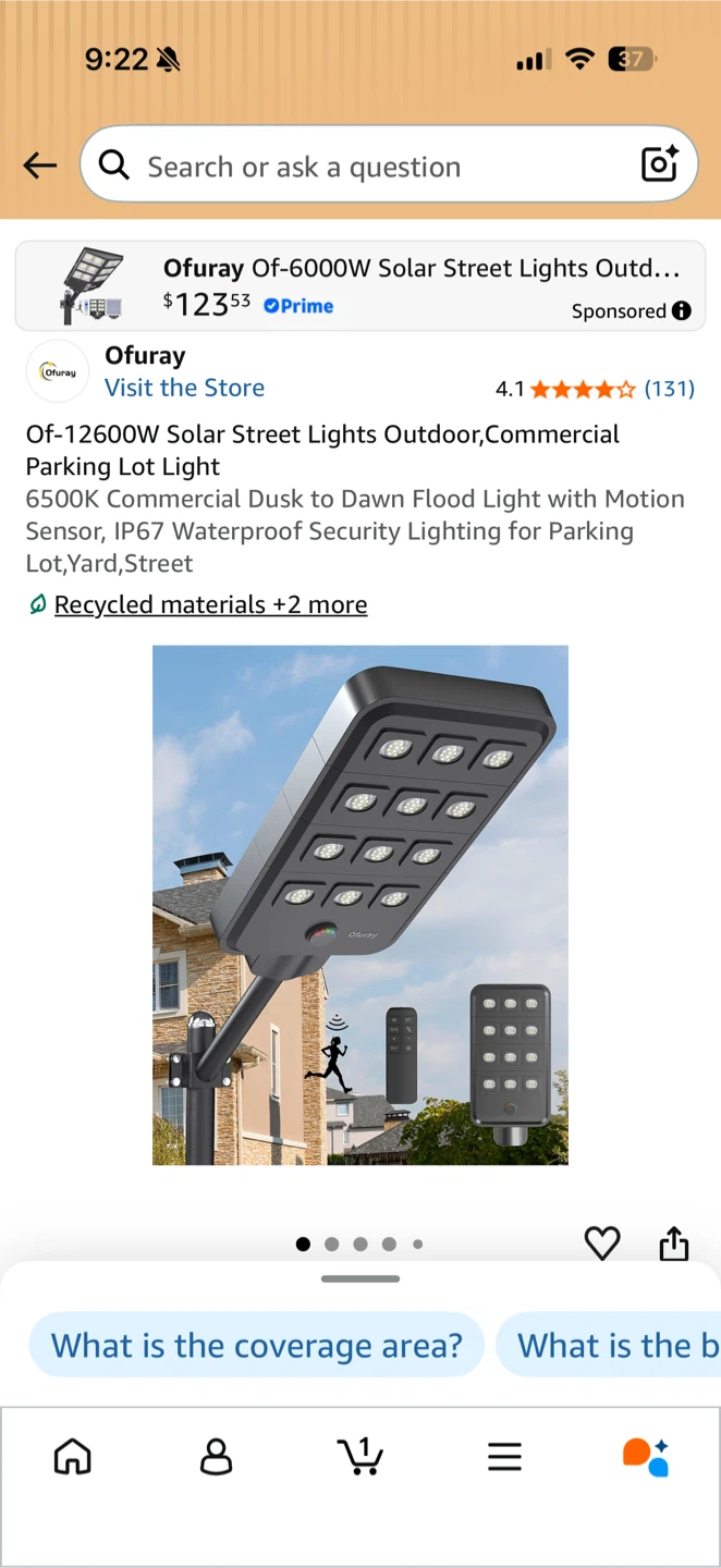 Ofuray Of-12600W Solar Street Light