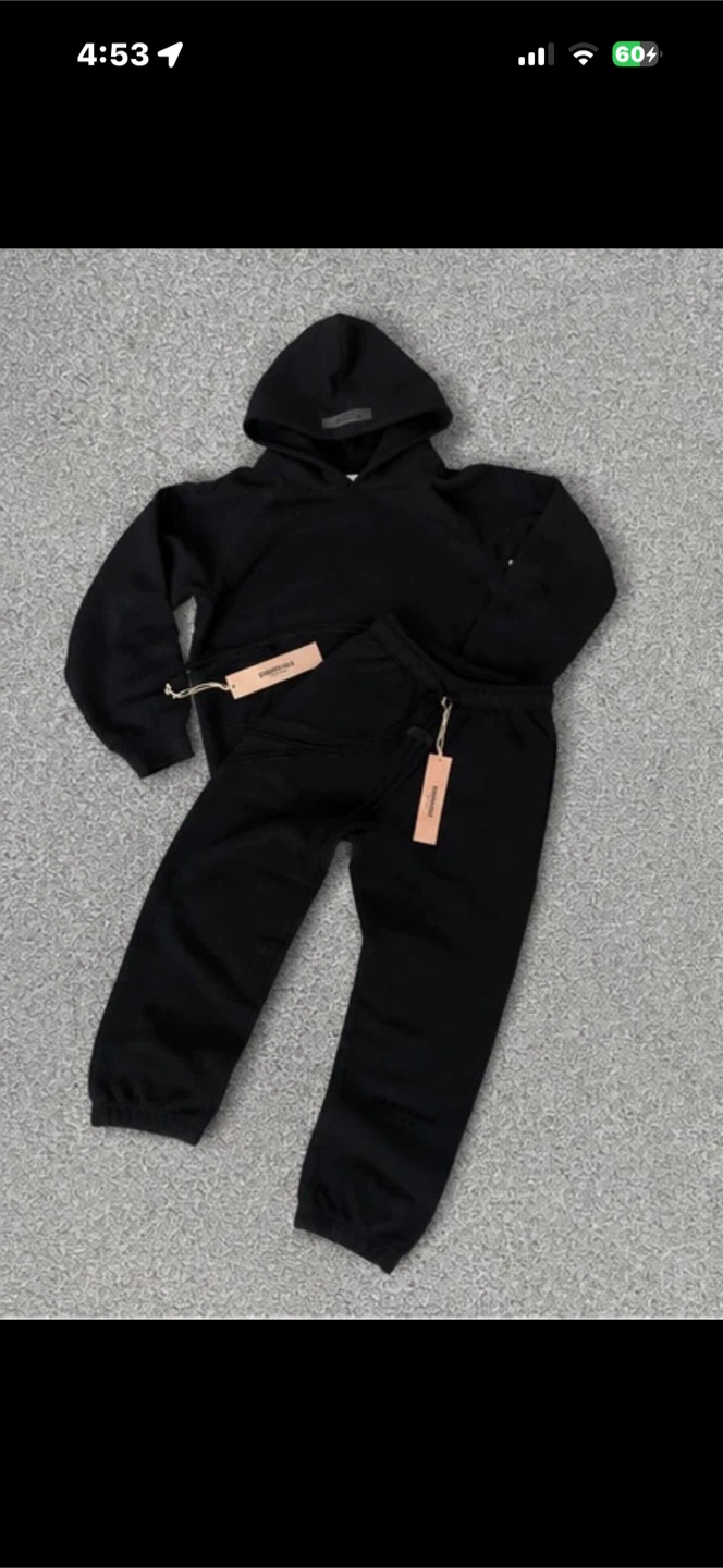 Black Essentials Hoodie and Sweatpants Set