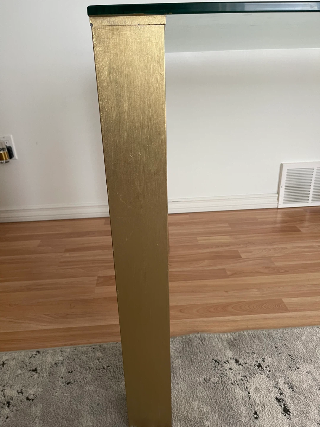 Glass Top Dining Table with Gold Legs - photo 2