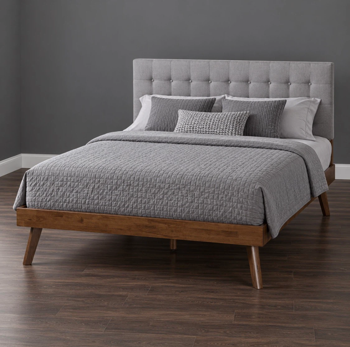 New King Size Mid Century Modern Platform Bed