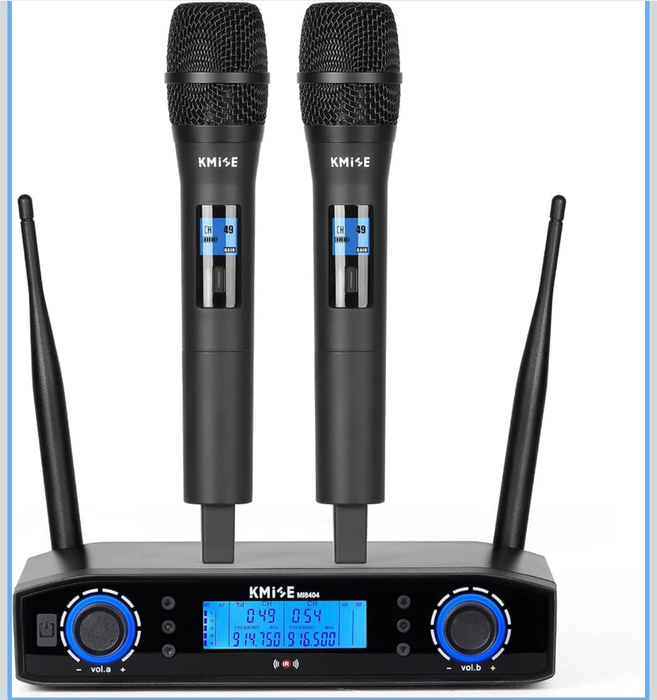 Kmise Dual Wireless Microphone System (UHF / 200ft Range)