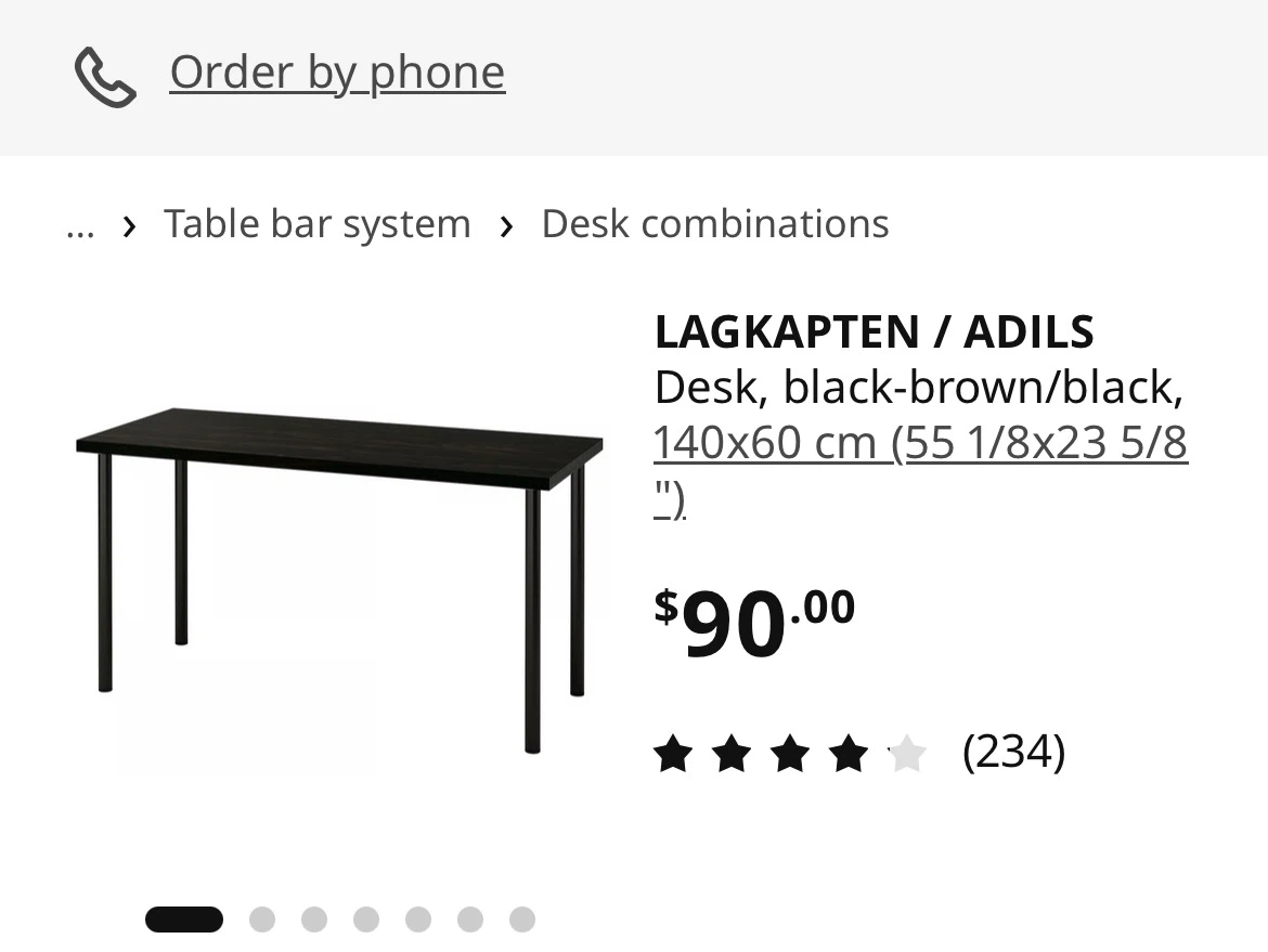 (Like New) IKEA Black Rectangular Desk (retail $102)
