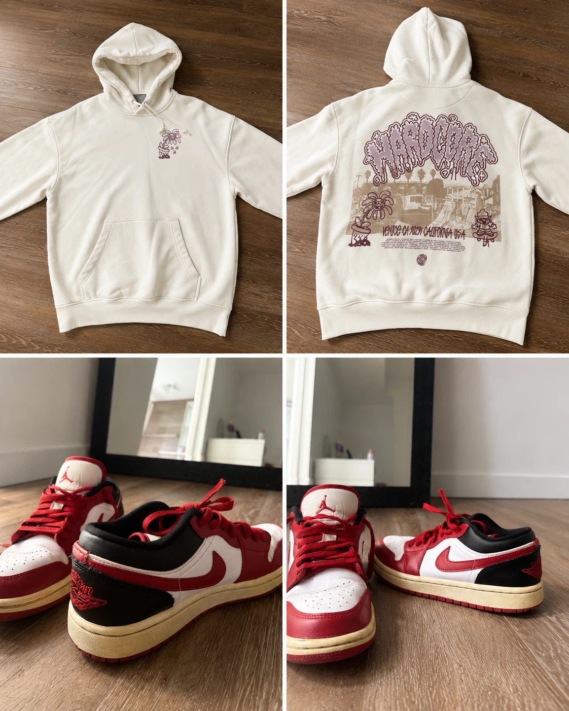 Air Jordan 1 Low Chicago Sneakers & Unisex Hoodie