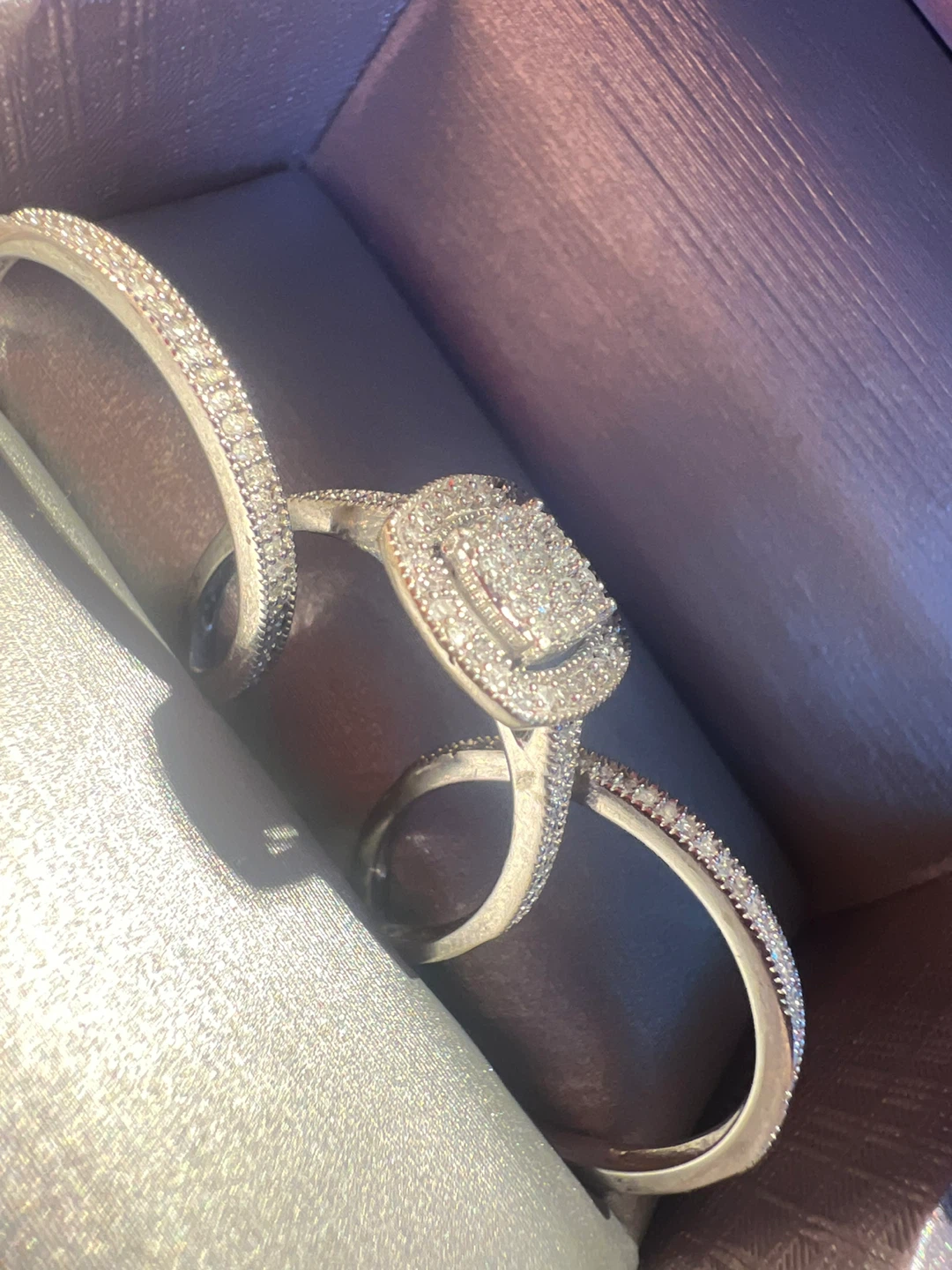 10K Gold Diamond Ring Set - photo 4