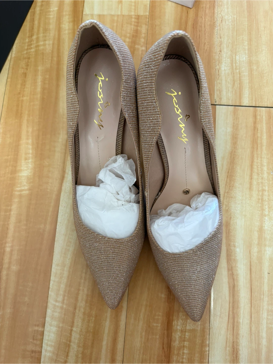 Gold Shimmer Pointed Heels - photo 2