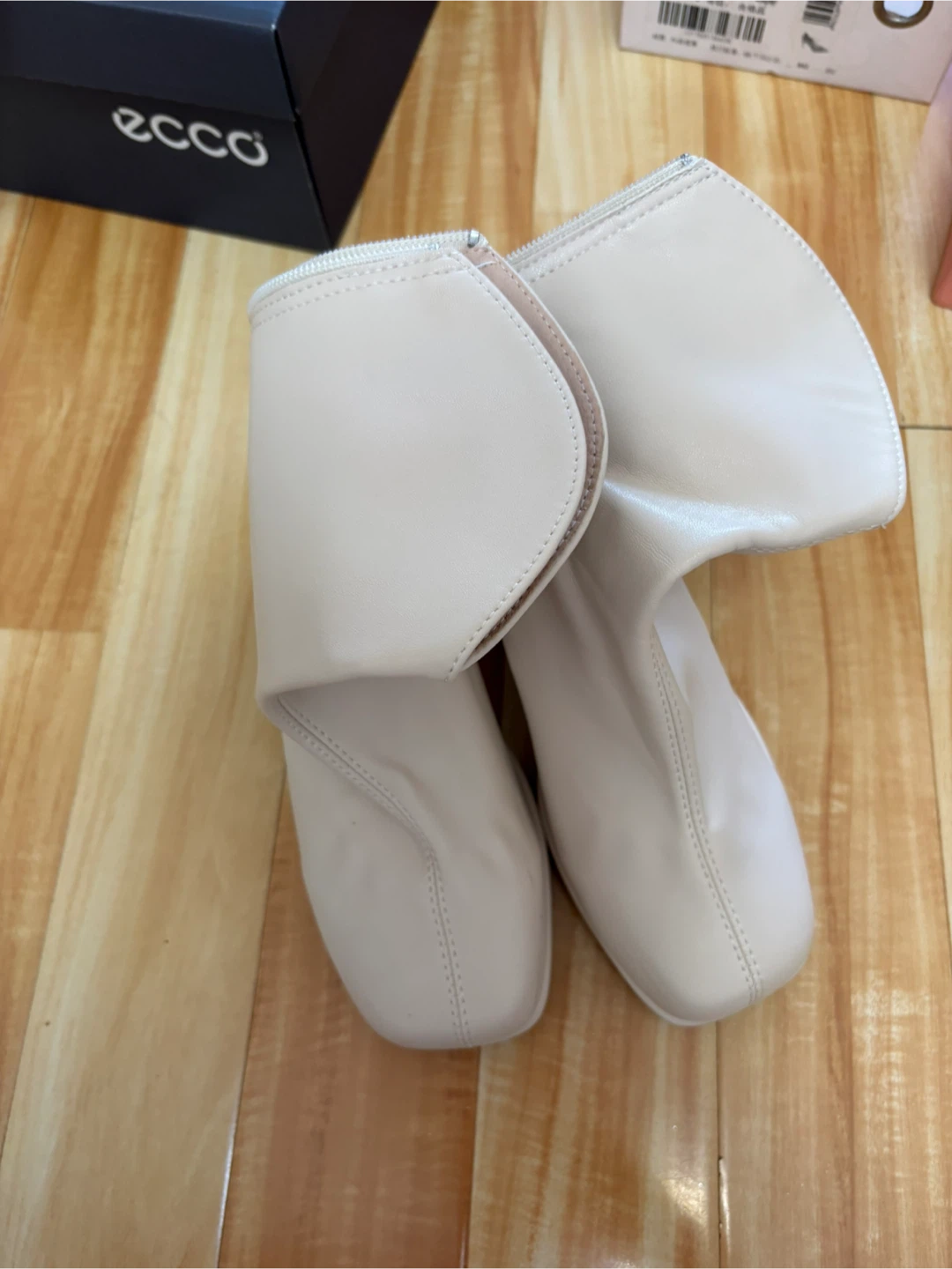 Cream Block Heel Boots - photo 2
