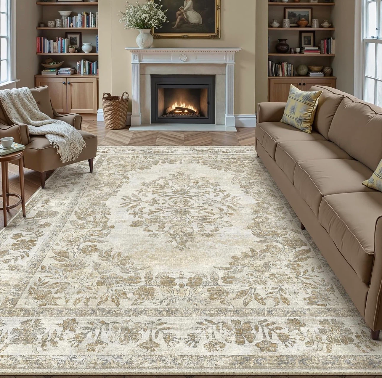 PureCozy Taupe Vintage Area Rug 9x12 - photo 4