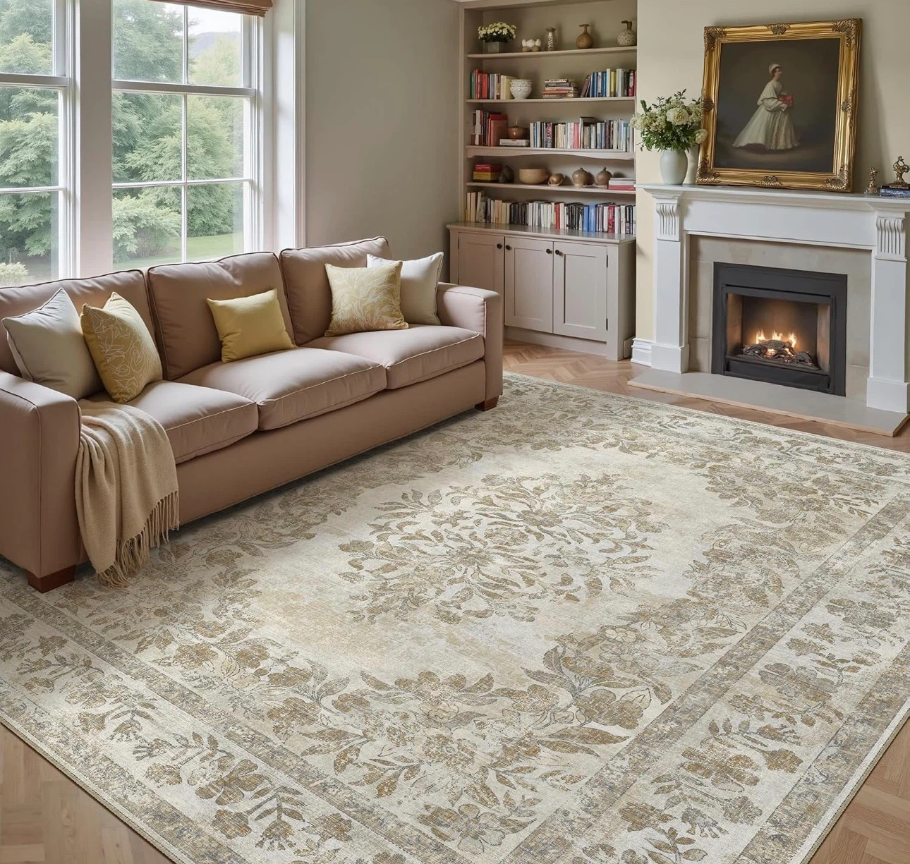 PureCozy Taupe Vintage Area Rug 9x12 - photo 5