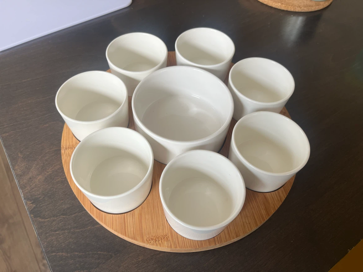 Serving Tray with 7 Ramekins
