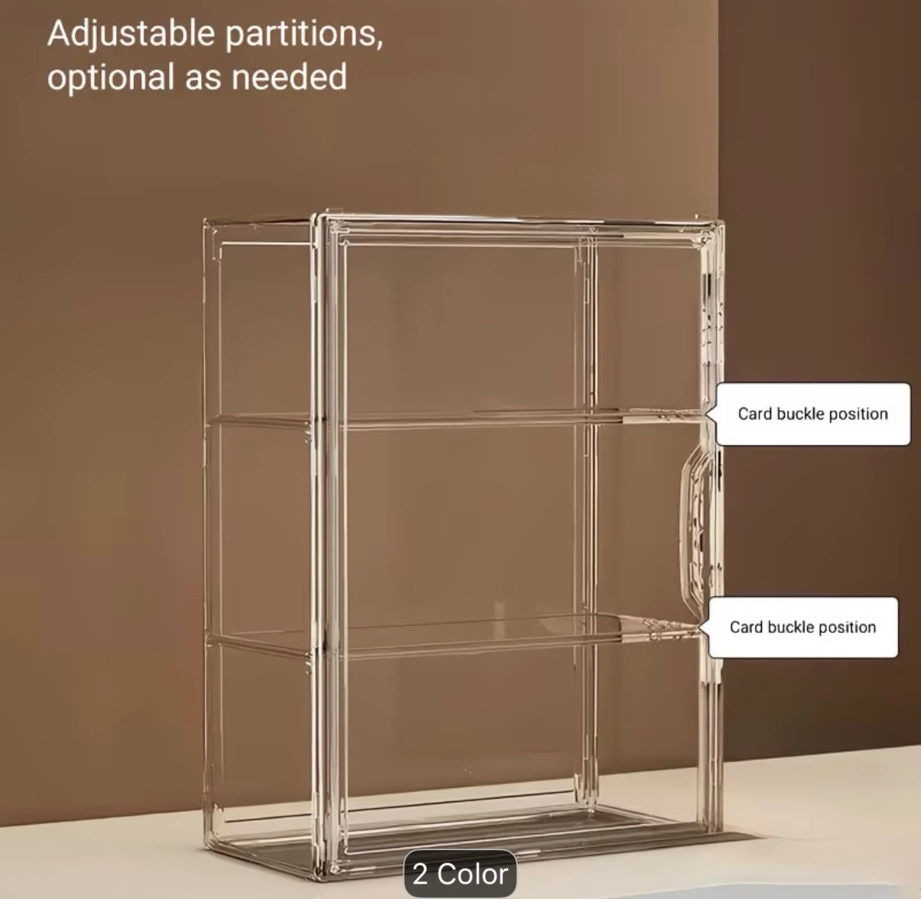 Clear Acrylic Display Cabinet with Adjustable Partitions, BNEW - photo 3