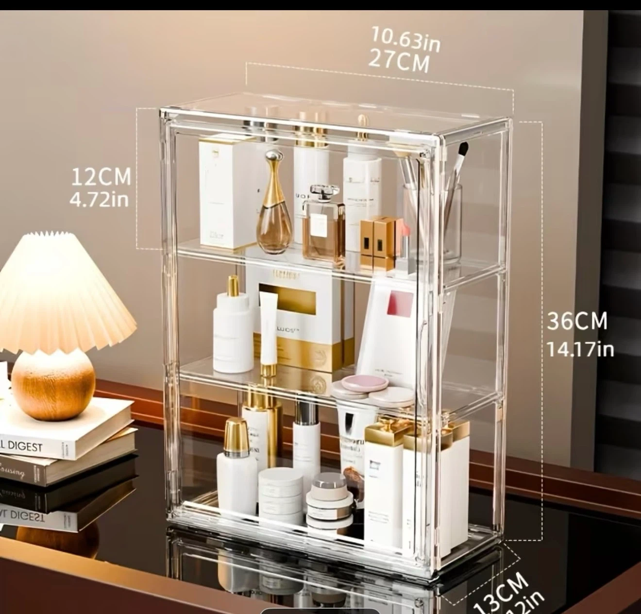 Clear Acrylic Display Cabinet with Adjustable Partitions, BNEW - photo 4