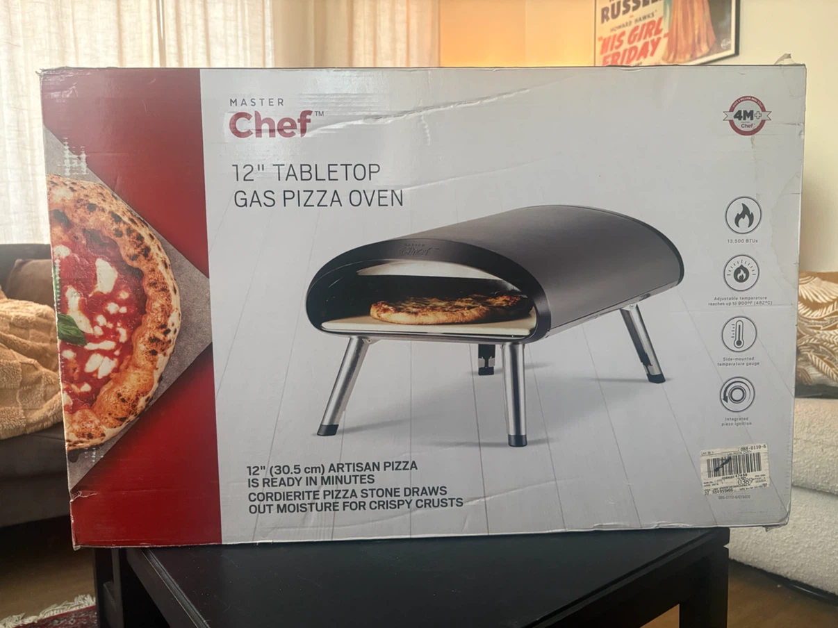 MASTER Chef Tabletop Propane Gas Outdoor Pizza Oven with Cover