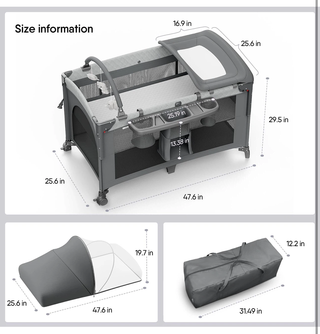 4-in-1 Baby Playpen and Bassinet - photo 4