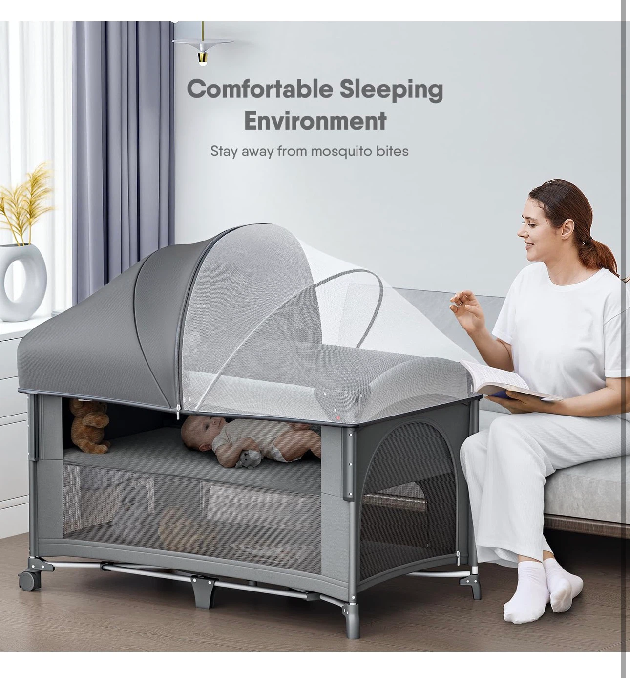 4-in-1 Baby Playpen and Bassinet - photo 5