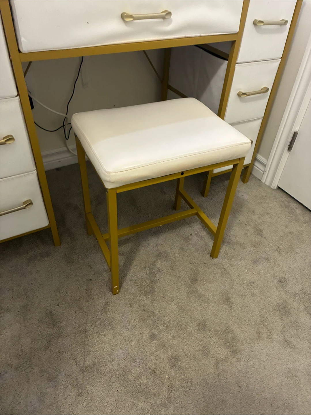 Vanity Desk with Light-Up Mirror and Stool - photo 4