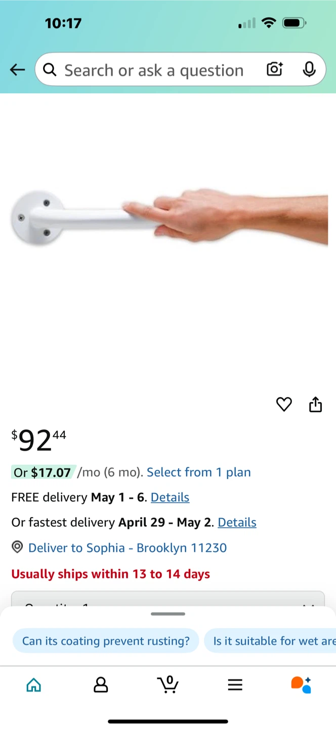 Lumex Versaguard Enamel Coated 18 Inch Grab Bar - photo 2