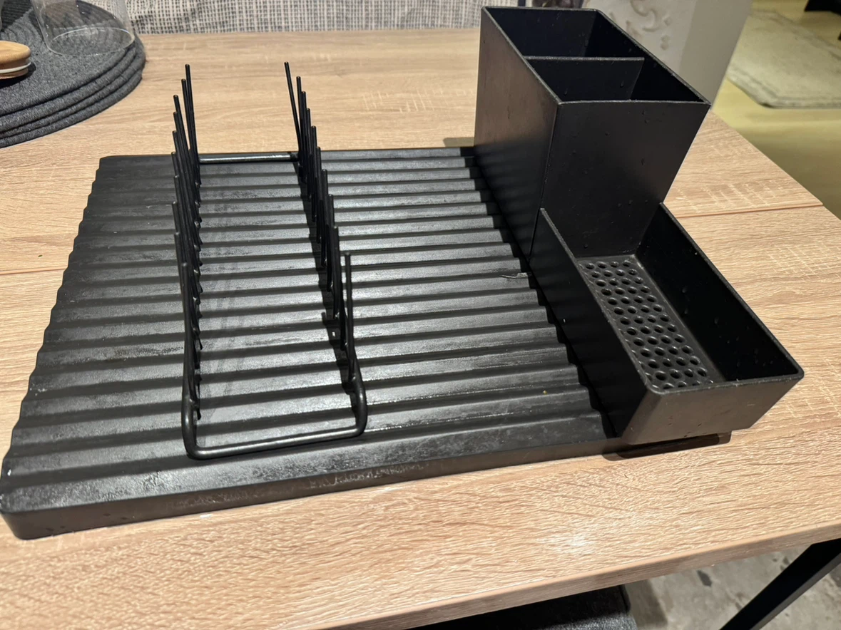 IKEA black Dish Drying Rack with Utensil Holder - photo 2