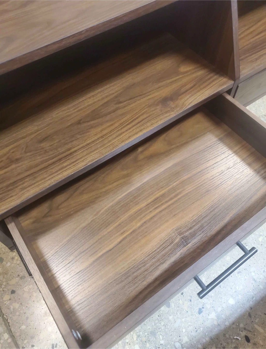 New Mid-Century Modern 2-Drawer Entry Table Dark Walnut - photo 2