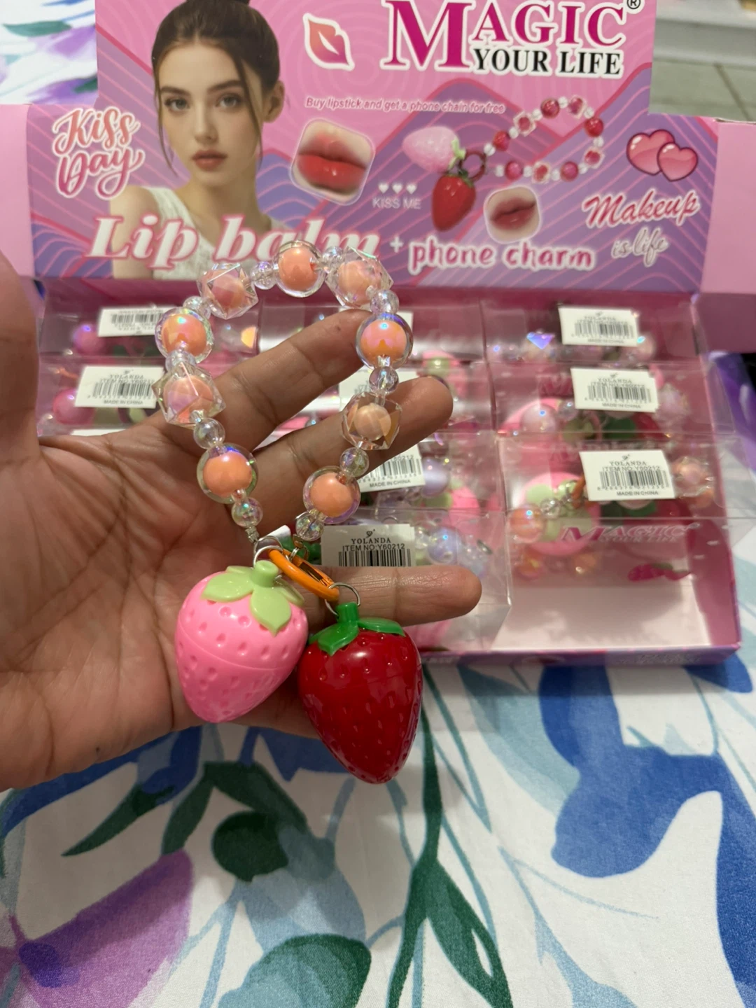 Magic Your Life Strawberry Lip Balm and Phone Charm