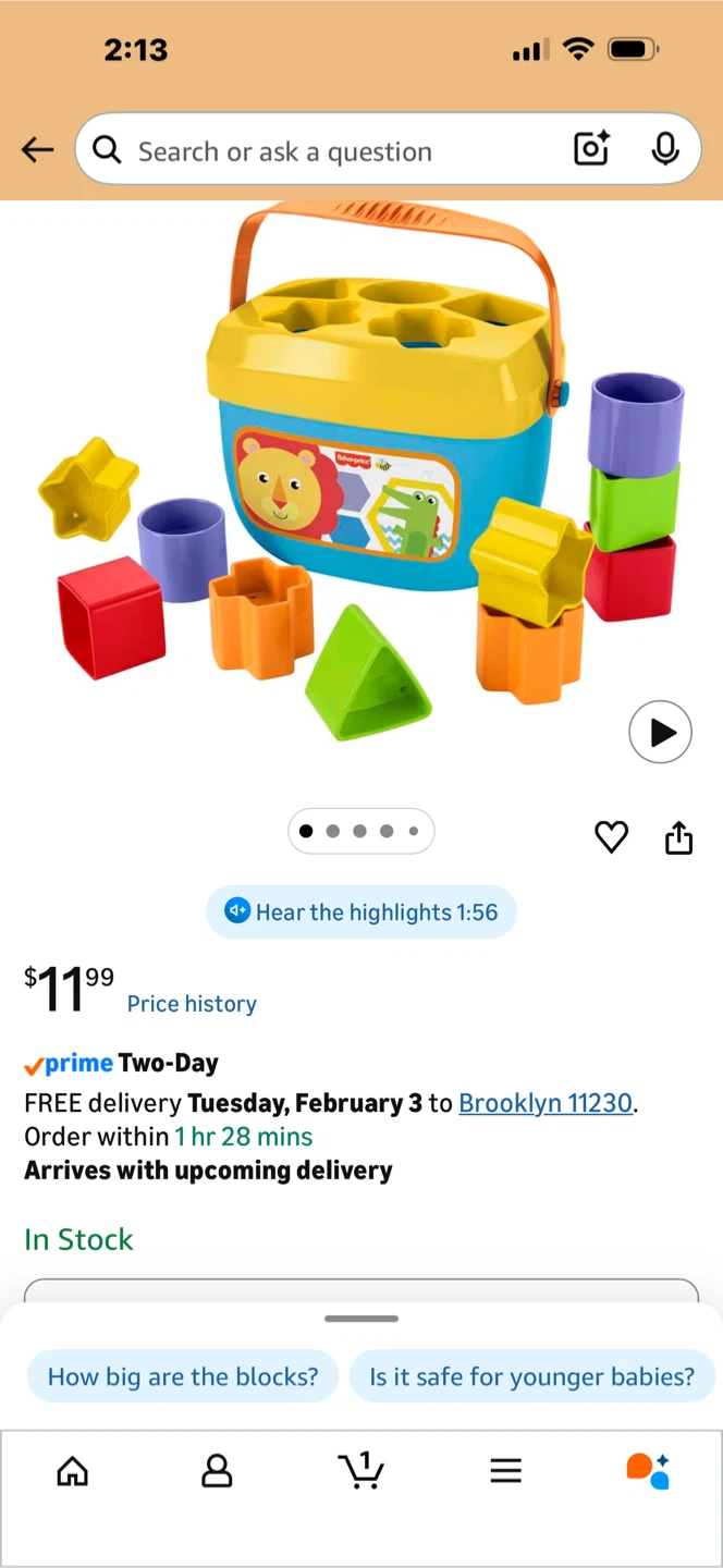 Fisher-Price Baby's First Blocks Shape Sorter