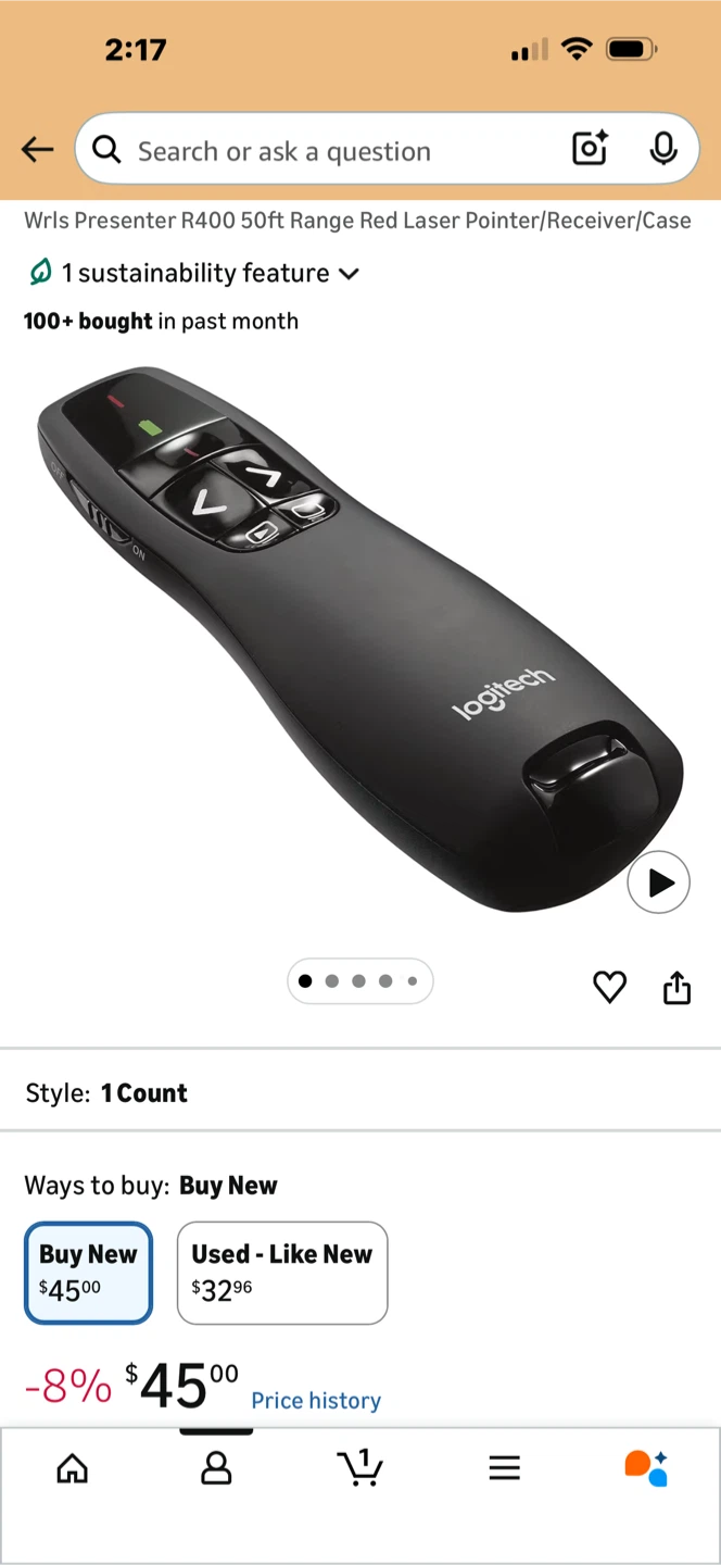 Logitech R400 Wireless Presentation Remote