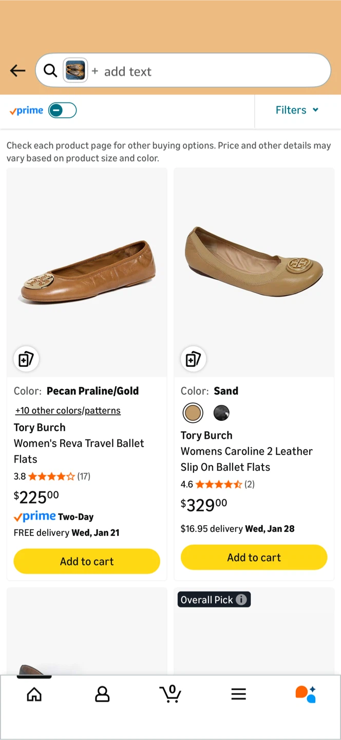 Tory Burch Distressed Leather Reva Ballet Flats Gold