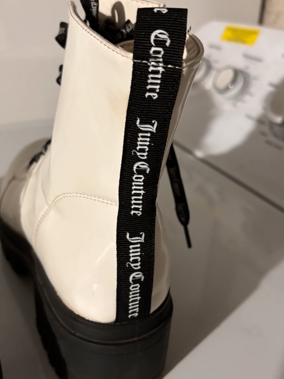 Juicy Couture White Lace-Up Boots