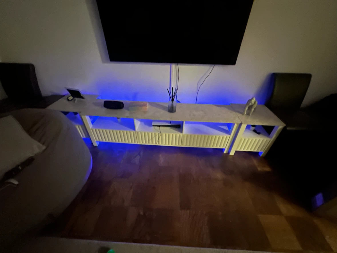 Modern White TV Stand - photo 2