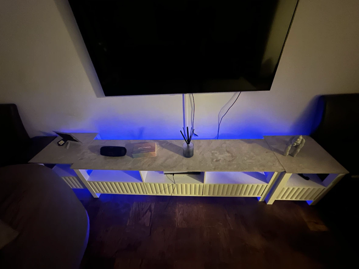 Modern White TV Stand - photo 3