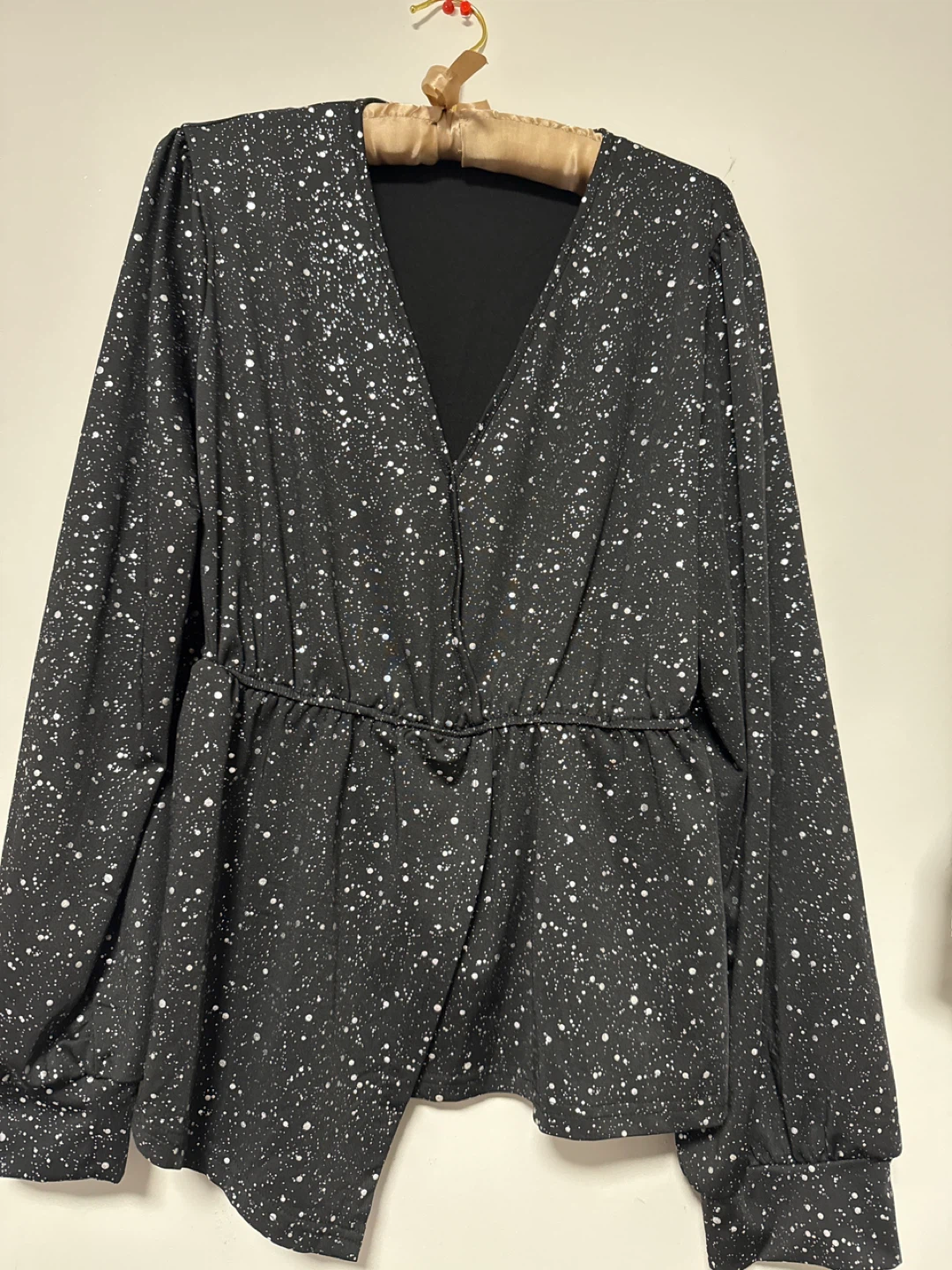 Black Sparkle Wrap Blouse - photo 4
