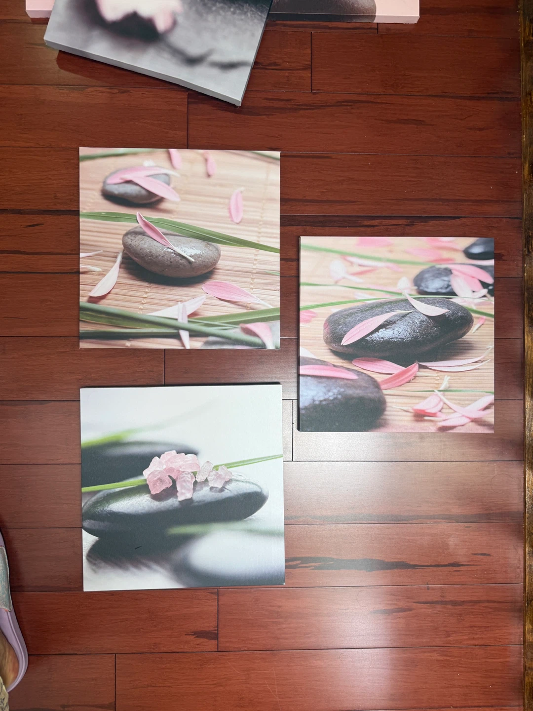 Set of 5 Zen Stone and Orchid Canvas Wall Art - photo 4