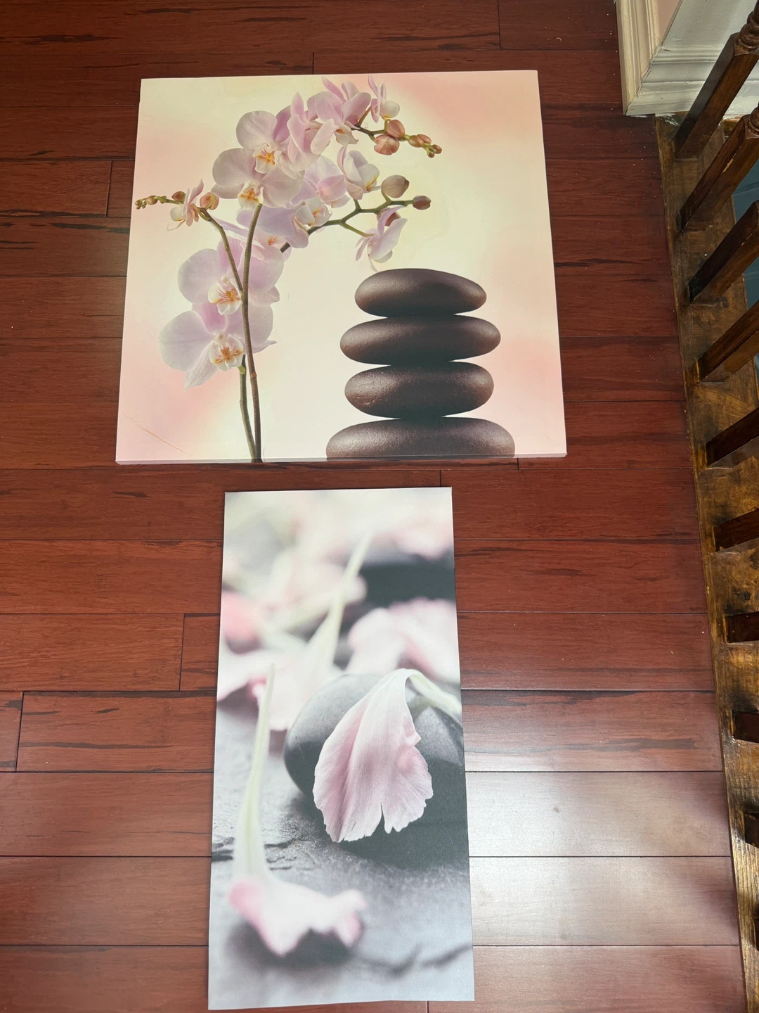 Set of 5 Zen Stone and Orchid Canvas Wall Art - photo 5