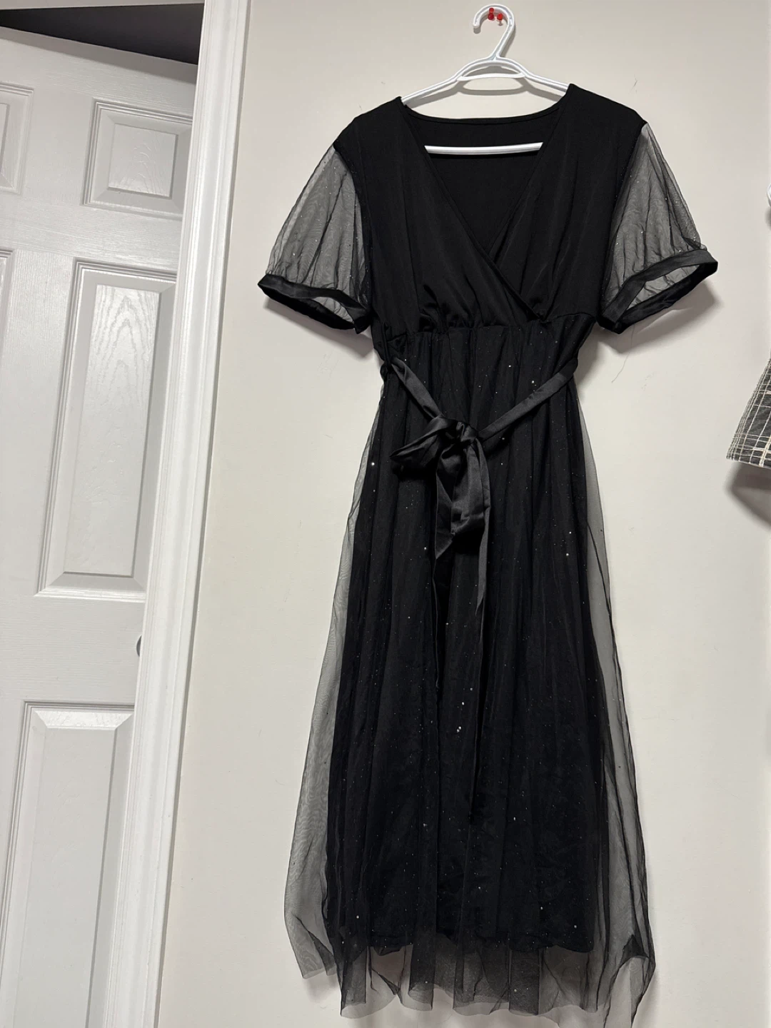 Black Mesh Sparkle Dress