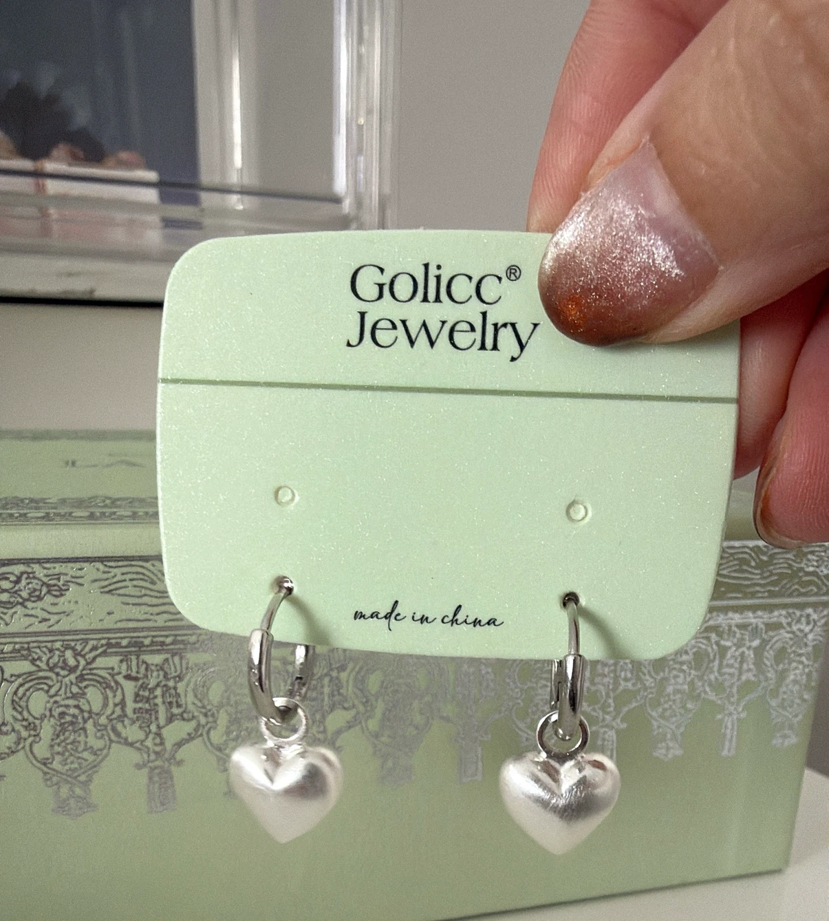 3D Heart sharp earrings - photo 3