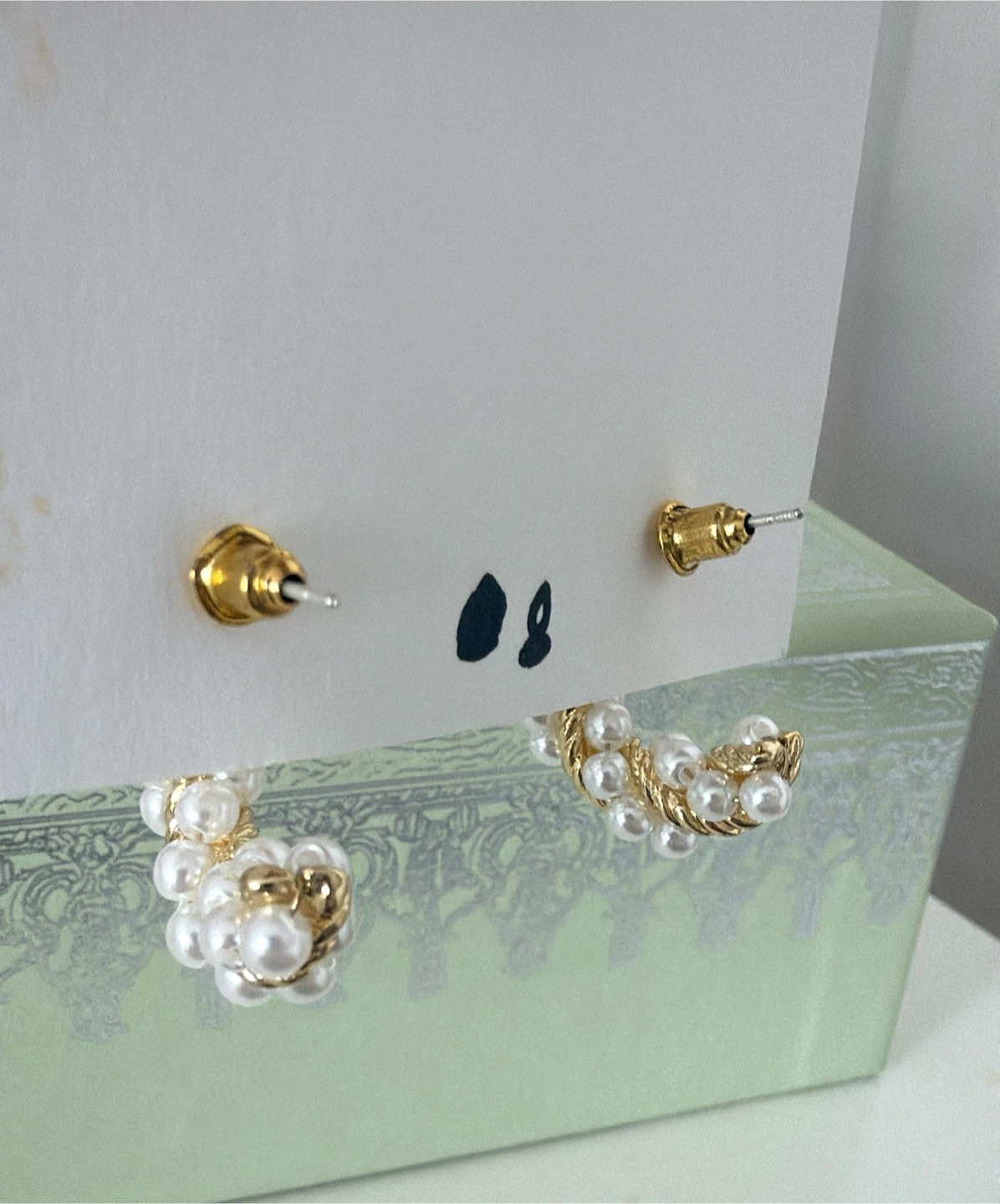 Pearl ring earrings - photo 4