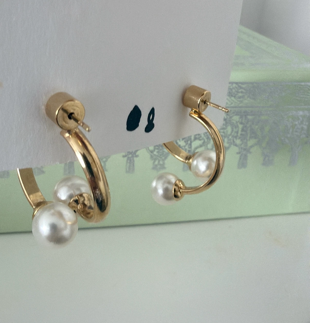 Pearl ring earrings - photo 3
