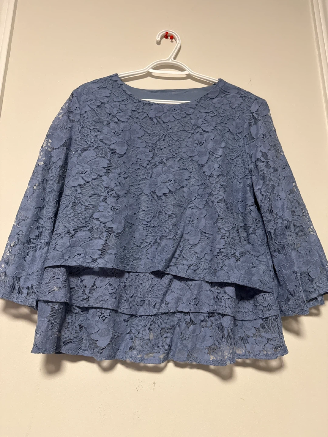Blue Lace Top and Pants Set
