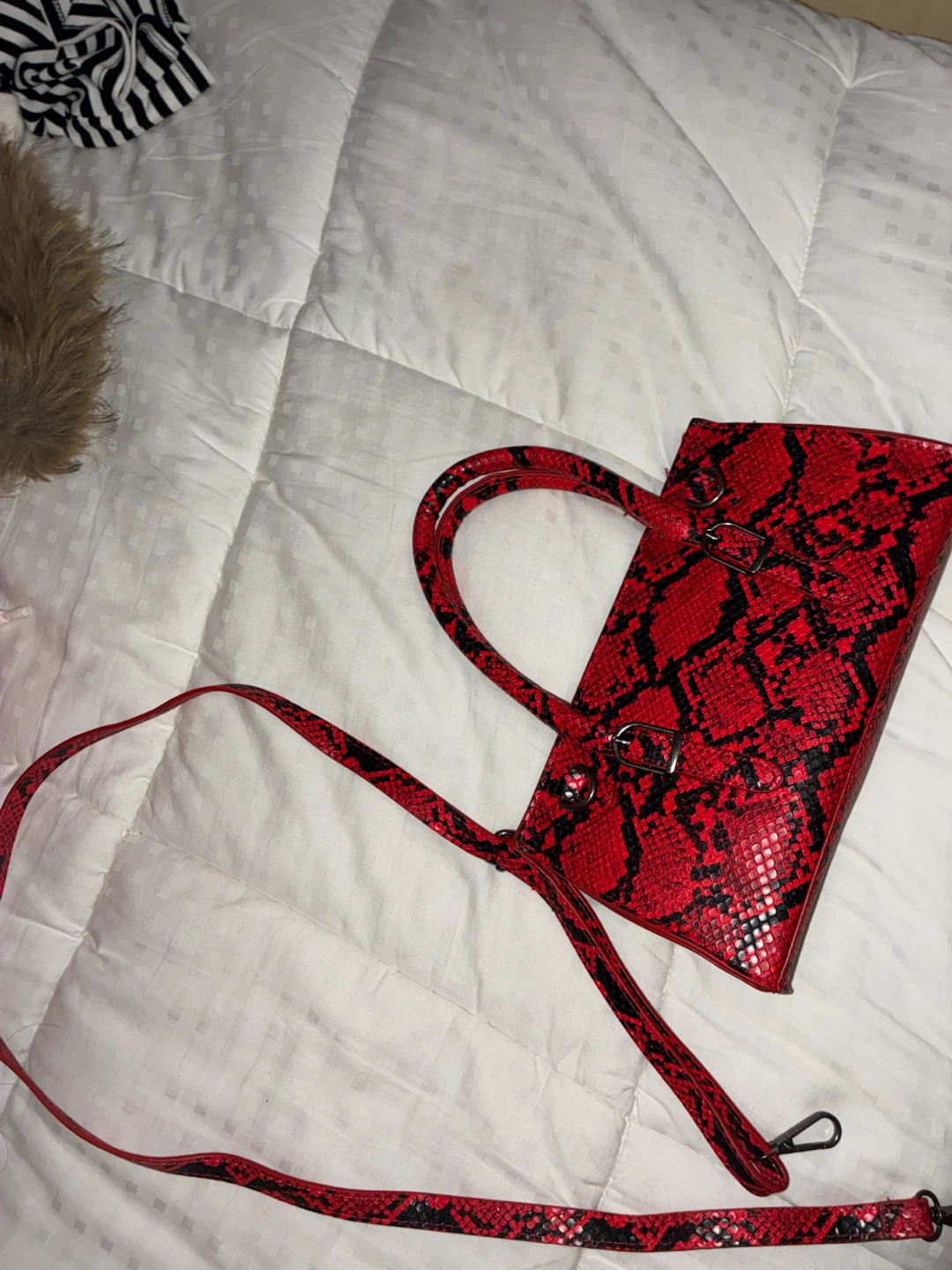 RARE Y2K Ed Hardy Red Snake Print Handbag - photo 4