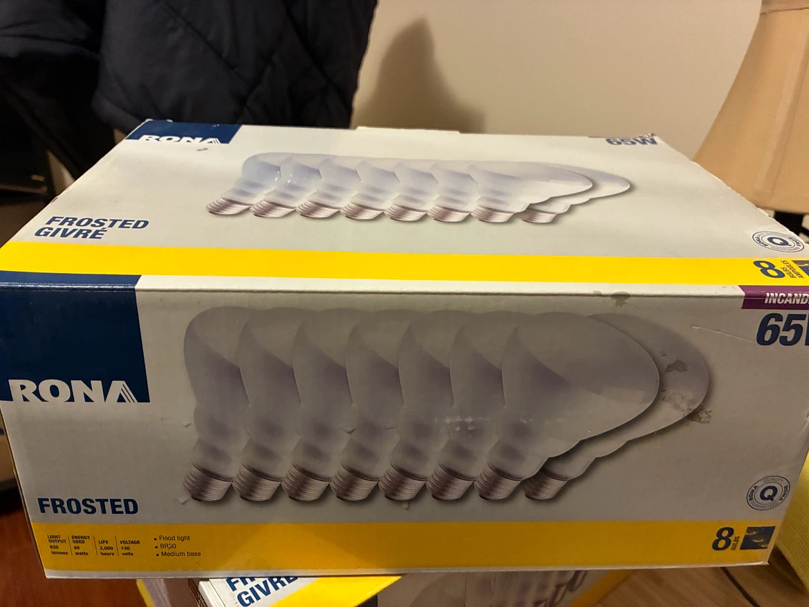Rona Frosted Flood Light Bulbs - 65W (8 Pack)