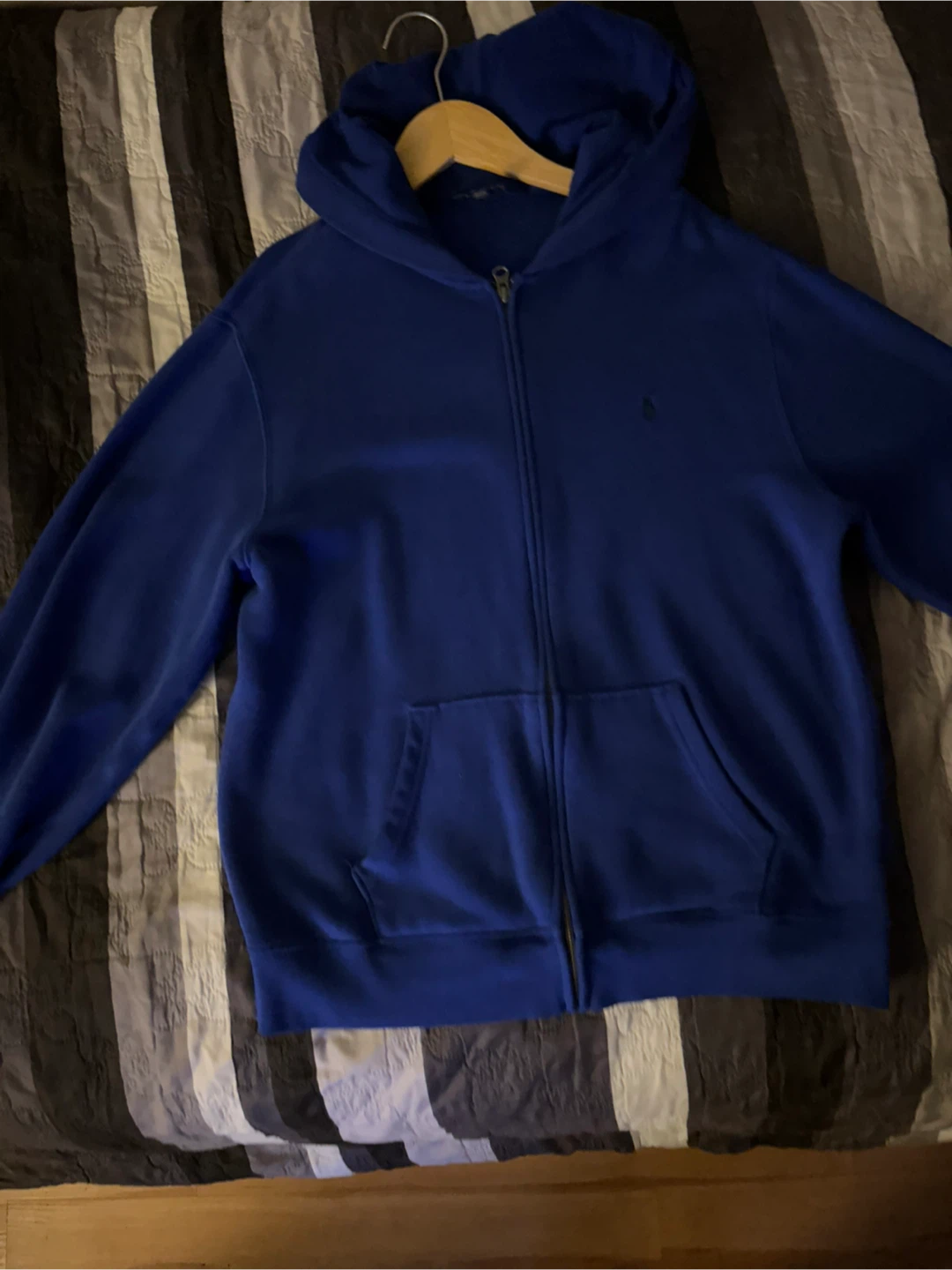 Light blue Polo zip up hoodie