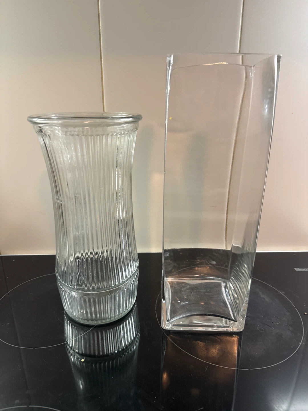 Set of Two Glass Vases